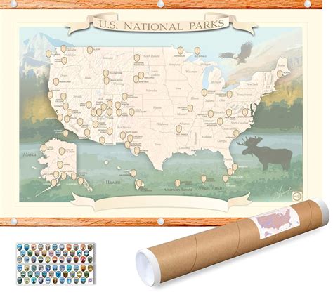 USA National Parks Map | Push Pin and Domed Stickers India | Ubuy