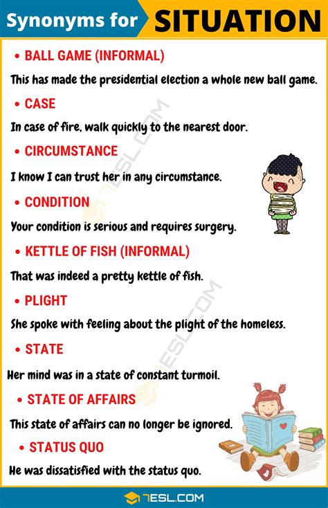 130+ Synonyms for "Situation" | Another Word for “Situation” • 7ESL