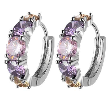 Yellow Chimes Earrings for Women and Girls Multicolor Crystal Hoops ...