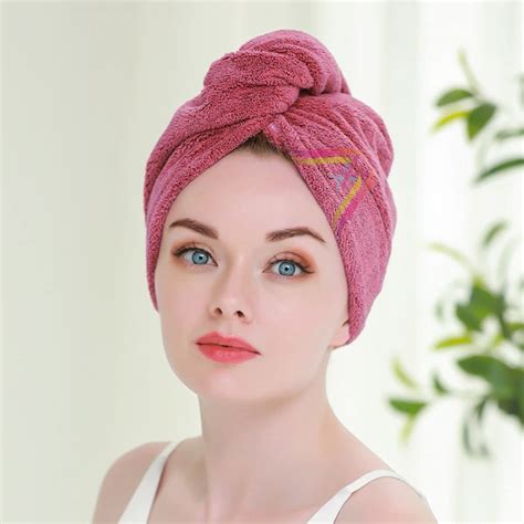 Vyakom Pink Super Absorbent Microfiber Hair Wrap Towel Quick-Dry ...