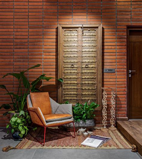 Intricate jali work and brick ground the design of this Bangalore home ...