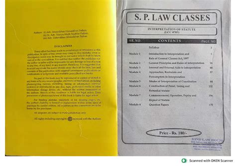 Interpretation of Statutes Notes - LCC 0703 by Prof. S.P. Law Classes ...