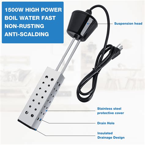 Buy 1500W Immersion Heater, Electric Bucket Water Heater with Floating ...