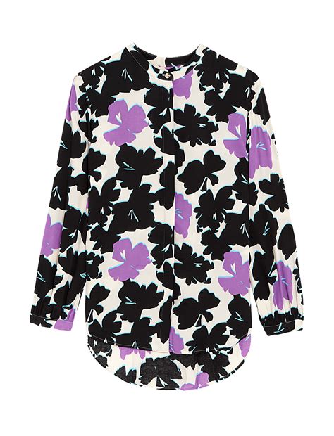 Buy Floral Collarless Long Sleeve Blouse at Marks & Spencer