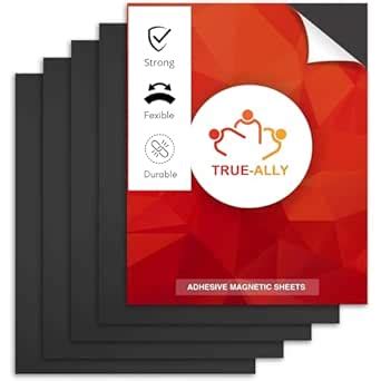 True-Ally 1 Piece Self-Adhesive Magnetic Sheet | 12 Inch x 12 inch, 1mm ...