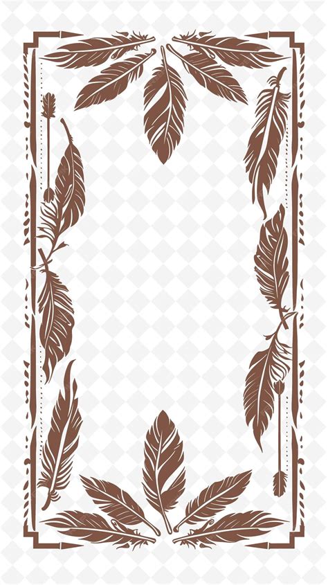 Premium PSD | Png Tribal Frame Art With Feather and Arrow Decorations Border F Illustration ...