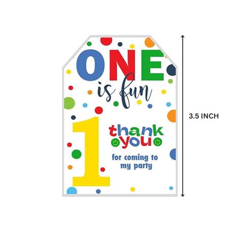 PartyDecor Mall First Birthday Thank You Tags & Return Gift Cards - 30