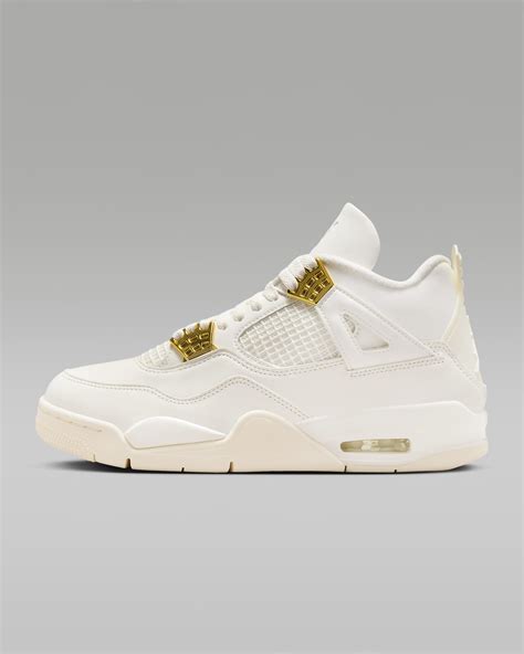Air Jordan 4 Retro 'White & Gold' Women's Shoes. Nike CH