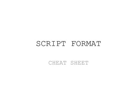 Image result for Script Cheat Sheet