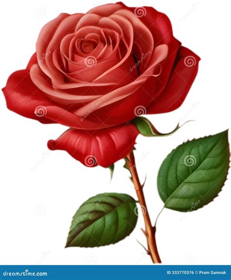Beautiful Red Rose Clipart for Digital Use. Stock Illustration ...