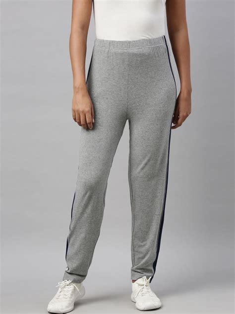 Grey Melanges Cotton Stretch Side Stripes Track Pant – Go Colors India