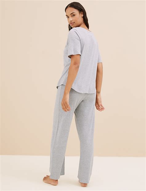 Buy 2pk Cotton Modal Pyjama Bottoms at Marks & Spencer