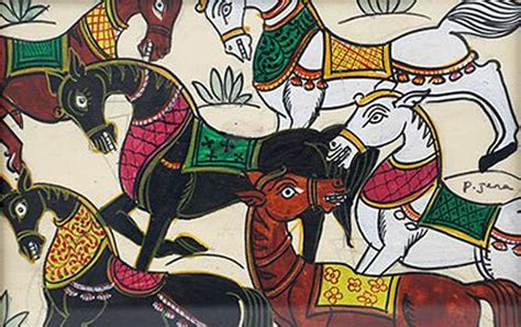 Buy Horses | Odisha Pattachitra Painting | A5 Frame Online - Indic ...