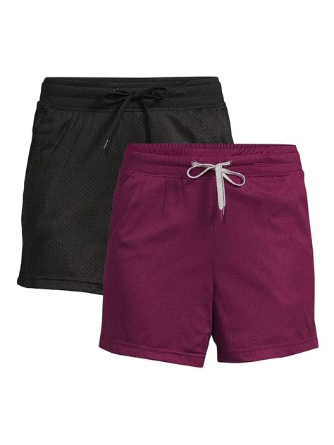 Athletic Works Women's Mesh Shorts with Pockets, 2-Pack - Walmart.com