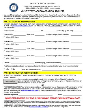 Onsite Test Accommodation Request Form - Blank Fillable Template | Fill ...