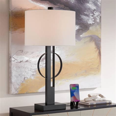 Possini Euro Design Galaxy 32" Tall Geometric Base Large Modern End ...