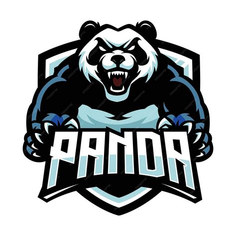 Premium Vector | Panda sport mascot logo hold text