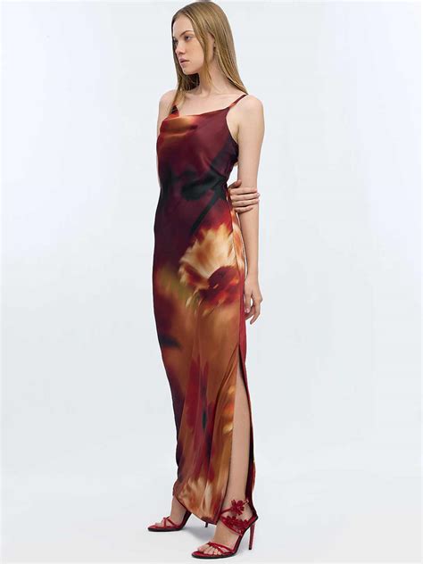 Printed Cowl Neck Maxi Dress