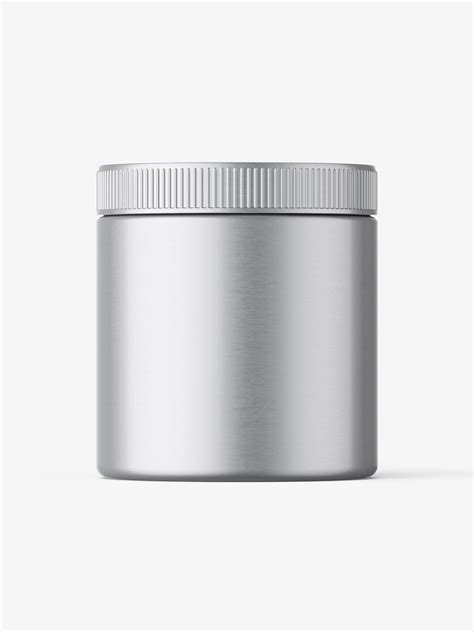 Jar with tampered lid mockup / metallic - Mockups Design