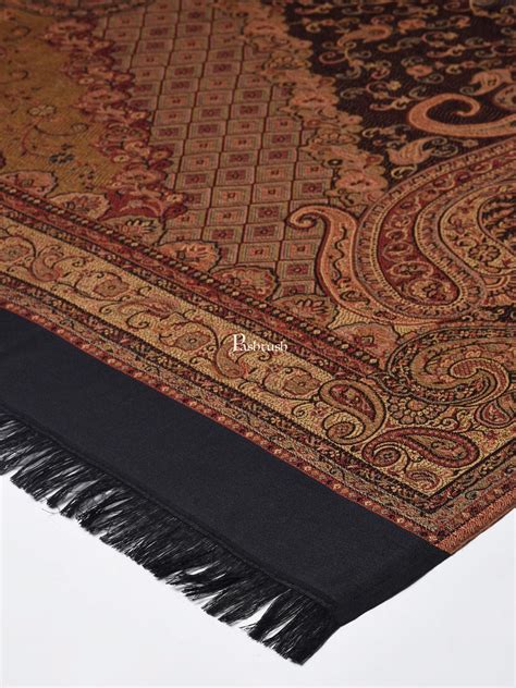 Pashtush Women'S Jamawar Shawl, Black – Pashtush Shawl Store