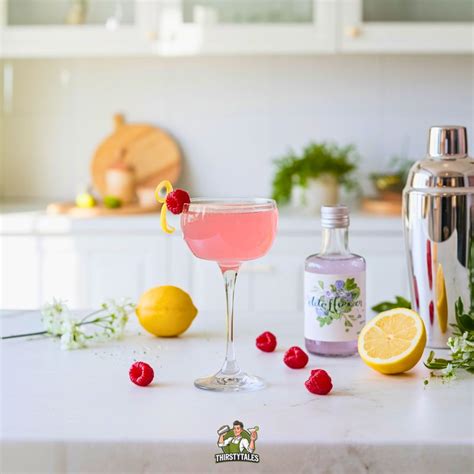Raspberry Elderflower Martini Cocktail Recipe - Thirsty Tales