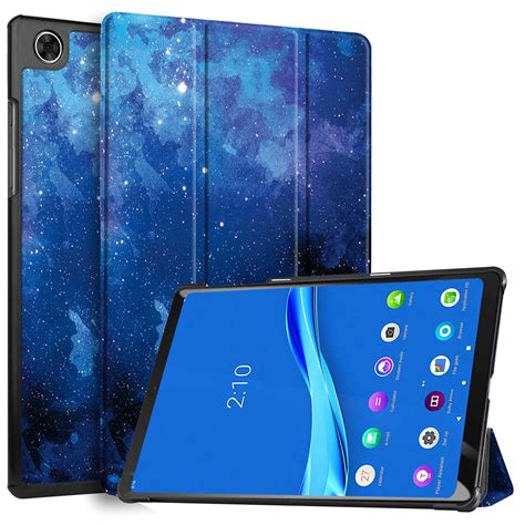 Robustrion Faux Leather Smart Trifold Hard Back Flip Stand Case for M10 ...