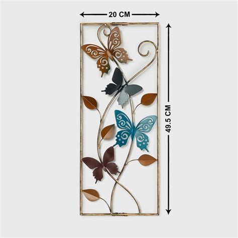 Buy Iliano Multicolour Butterfly Metal Wall Art Frame from Home Centre ...