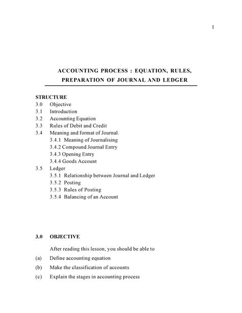 Accounting processes -Rules, Equation - Subject :Accounting for ...