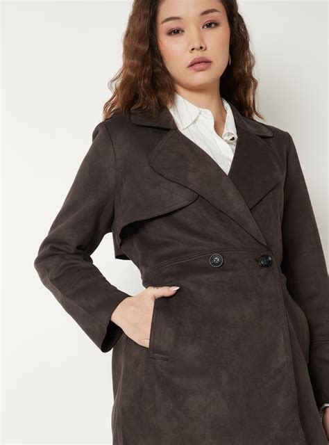 Buy Women Suede Longline Overcoat Online at just Rs. 2999.0 ...
