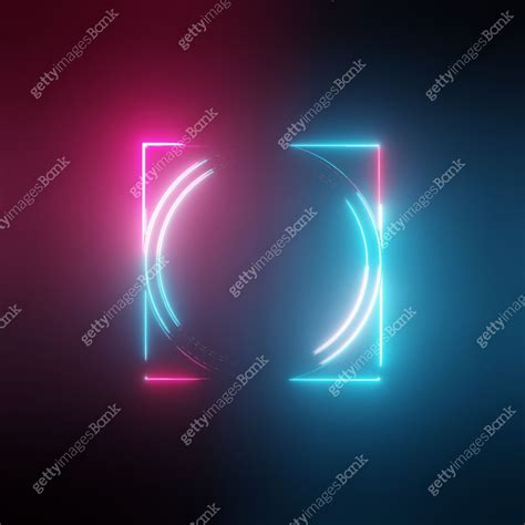 Neon light circles and square frames 이미지 (1201183864) - 게티이미지뱅크