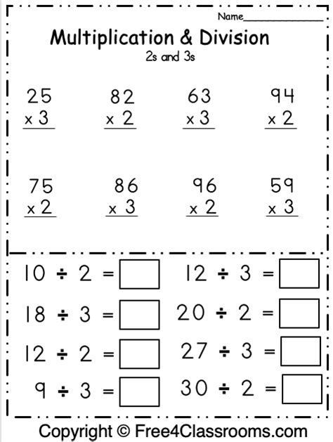 Image result for Math Worksheet Division