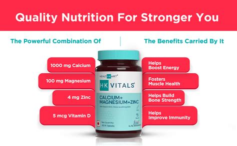 HealthKart HK Vitals Calcium Magnesium & Zinc Tablets with Vitamin D3 ...