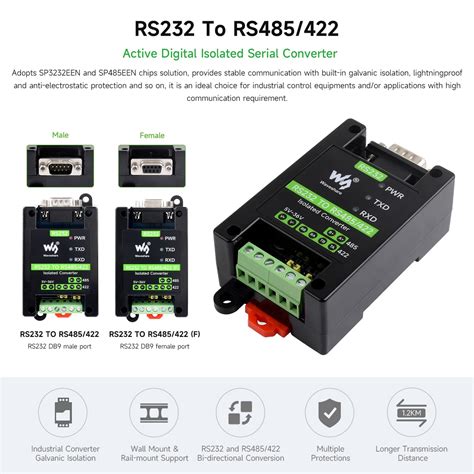 Waveshare RS232 to RS485/422 Active Digital Isolated India | Ubuy