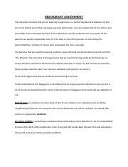 Image result for Restaurant Assignment