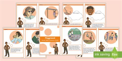 Playground Social Skills | Scenario Cards | Twinkl Resource