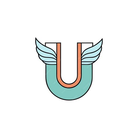 Premium Vector | Logo Of Letter U With Wings On The White Background