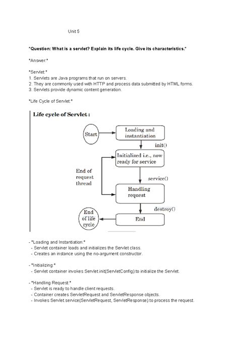 Web Technology chapter 5 - Unit 5 Question: What is a servlet? Explain ...