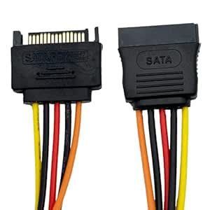 Dosyerlbf 11.8 Inch 15 Pin SATA Power Extension Cable - SATA Power Male ...
