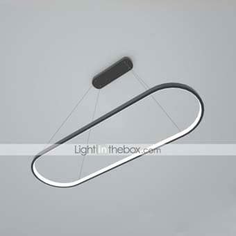 1-Light 70c/90m LED Pendant Light 40W Oval Design Rectangle Aluminum ...