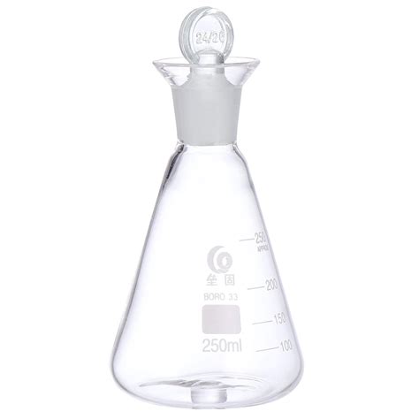 Borosilicate Glass Flask Glass Erlenmeyer Flask 250ml Clear Narrow ...