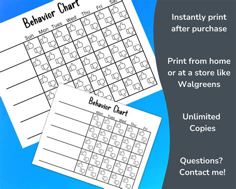 Image result for Weekly Behavior Chart Printable