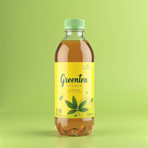 Green Tea Bottle Label Design | Stable Diffusion Online
