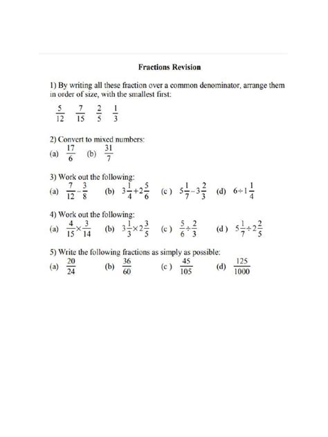 Image result for Fraction Operations Worksheet