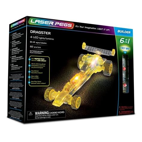 Dragster 6-In-1 Building Set Laser Pegs Led Lights Imagination Racing ...