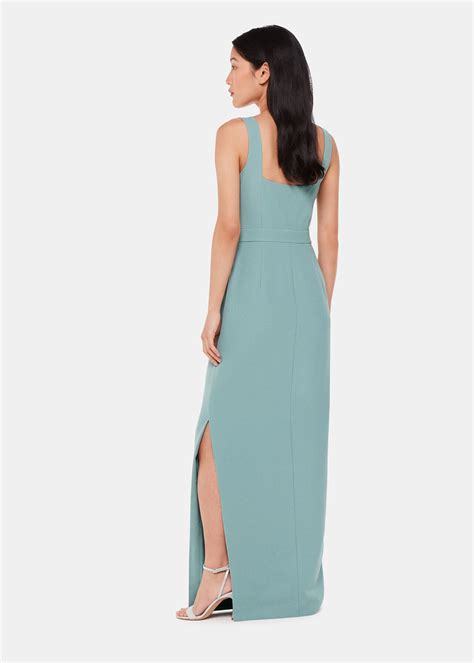 Whistles Mint Green Square Neck Maxi Dress | Sleek Bridesmaid Style