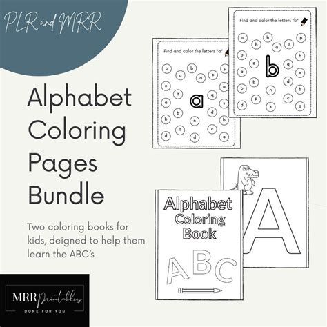 PLR Alphabet Coloring Book Bundle, Master Resell Rights Coloring Pages ...