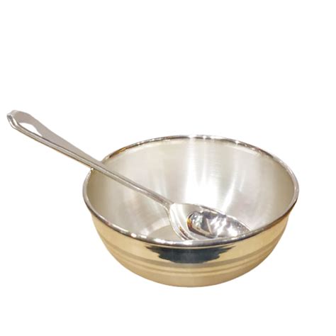 925 Pure Silver Bowl And Spoon Set For Baby - Silver Palace