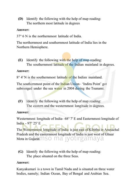 Class 9 Geography Chapter Wise Topic Wise Notes Chapter 1 India Size and Location | PDF