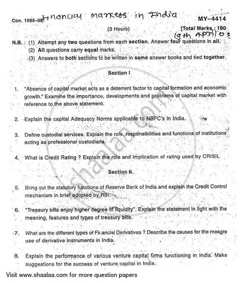 Financial Markets in India 2007-2008 M.Com Banking and Finance (IDOL ...