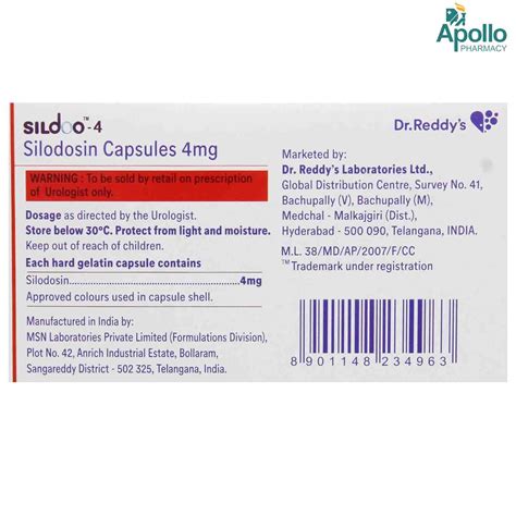 Sildoo-4 Capsule 10's Price, Uses, Side Effects, Composition - Apollo ...